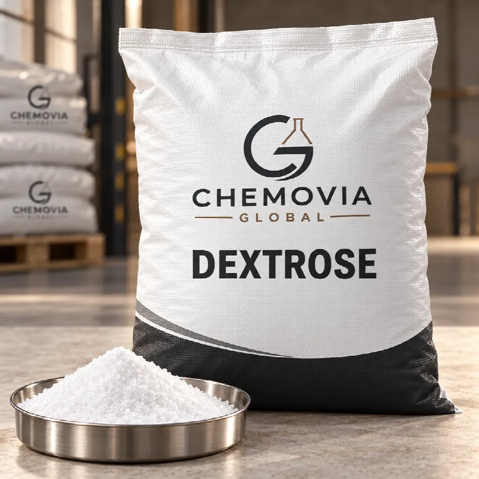 Chemovia-branded packaging mockup for Dextrose