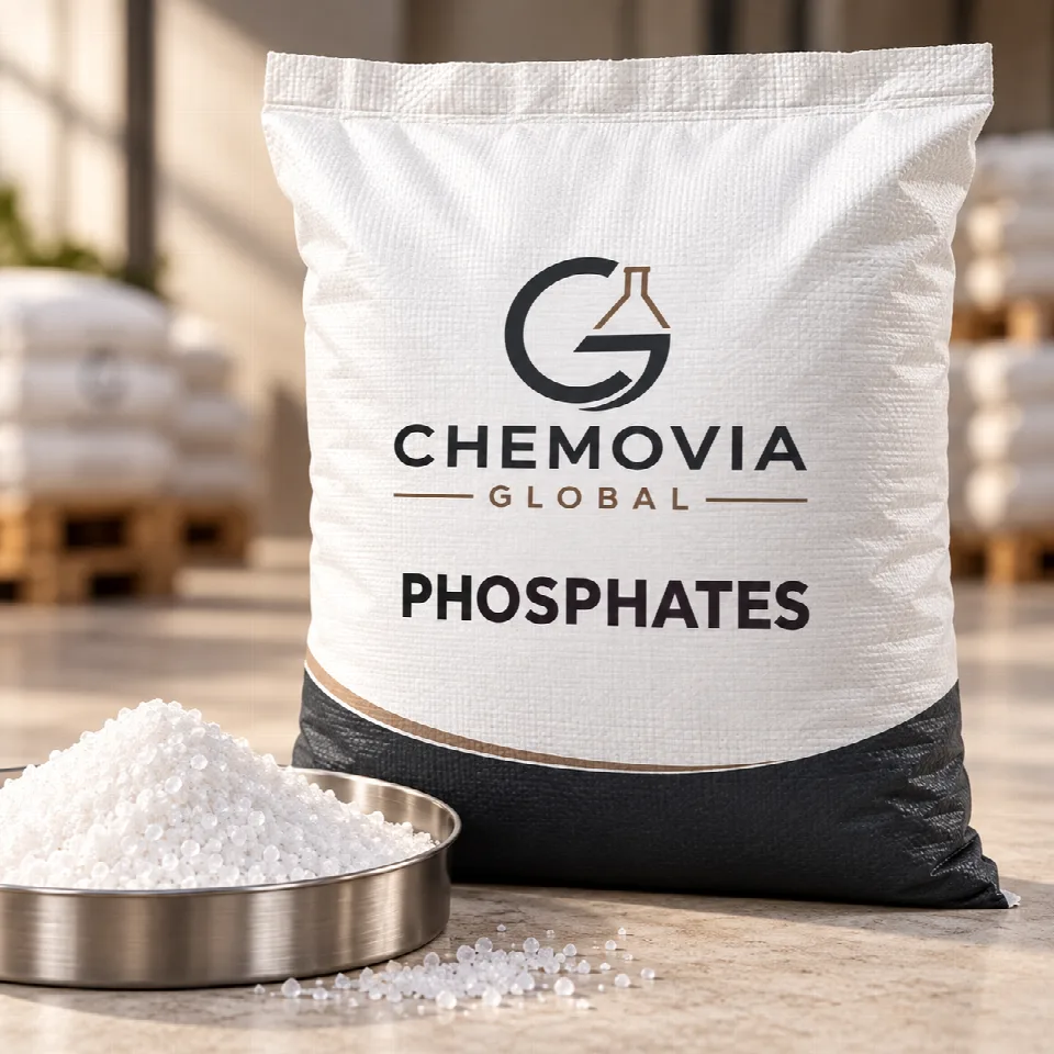 Chemovia-branded packaging mockup for Phosphates